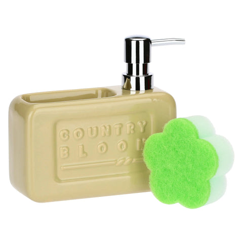 Set dispenser e porta spugna Country Bloom Thun