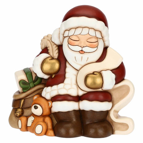 Babbo Natale con lista dei desideri in ceramica Thun