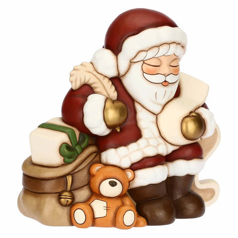 Babbo Natale con lista dei desideri in ceramica Thun