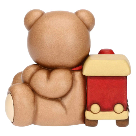 Teddy Natale con trenino in ceramica, grande Thun