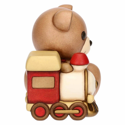 Teddy Natale con trenino in ceramica, grande Thun