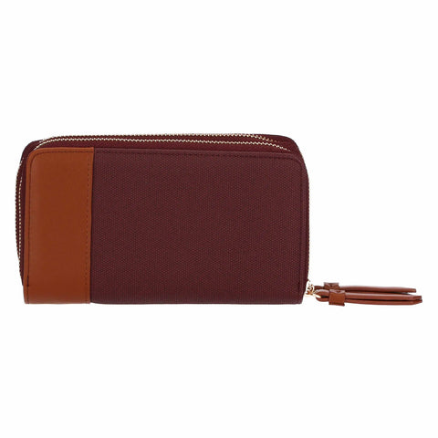 Portafoglio con doppia zip, viola/marrone Thun