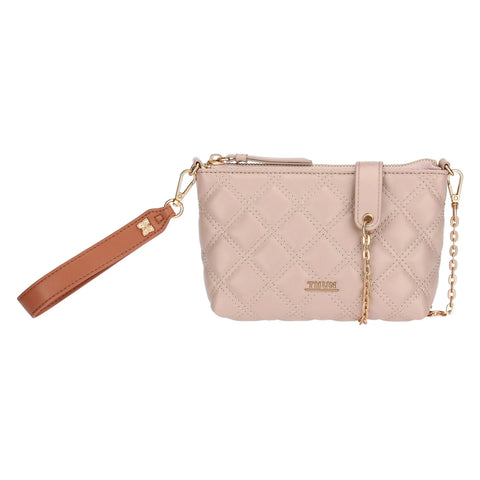 Pochette trapuntata con tracolla, nocciola Thun