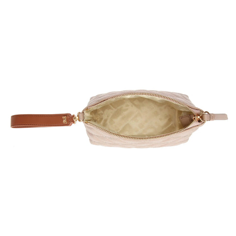 Pochette trapuntata con tracolla, nocciola Thun