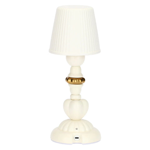 Lampada in porcellana bianca e oro Thun