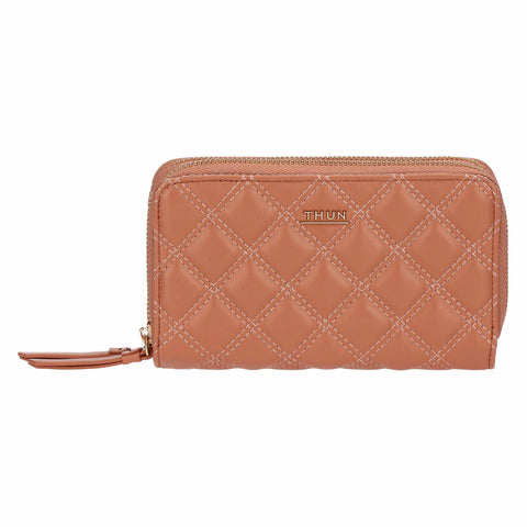 Portafoglio con doppia zip, moka Thun