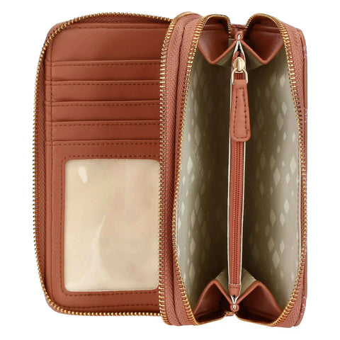 Portafoglio con doppia zip, moka Thun