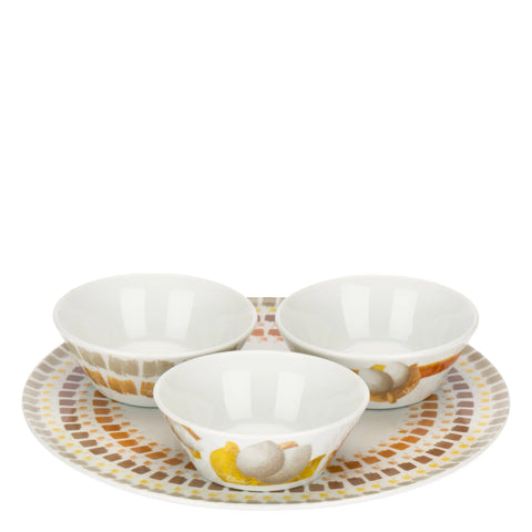 Set 3 ciotole con piatto, Tulipani Thun