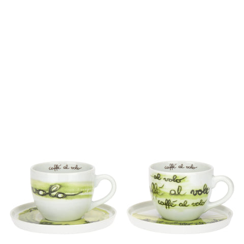 Set 2 Tazze Grandi con Piattino, caffè al volo Thun