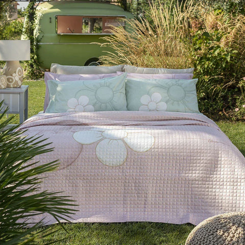 THUN® Trapuntino Matrimoniale Elegance con Stampa Digitale Grace Daisy Green