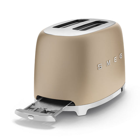 Tostapane Champagne 2 fette Opaco Estetica 50's Style Smeg