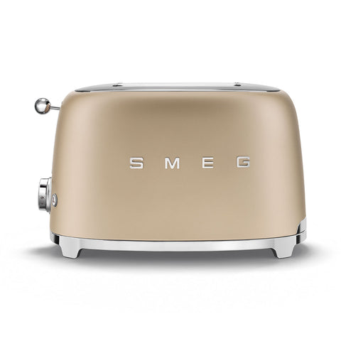 Tostapane Champagne 2 fette Opaco Estetica 50's Style Smeg