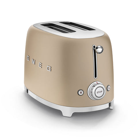 Tostapane Champagne 2 fette Opaco Estetica 50's Style Smeg