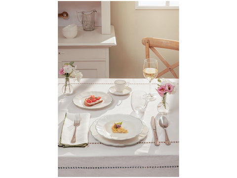 Set 6 tazze caffè con piattino teresa La porcellana bianca