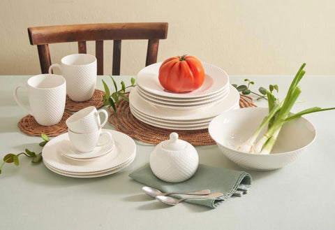 set tavola 18 pezzi  Richiamo la Porcellana bianca