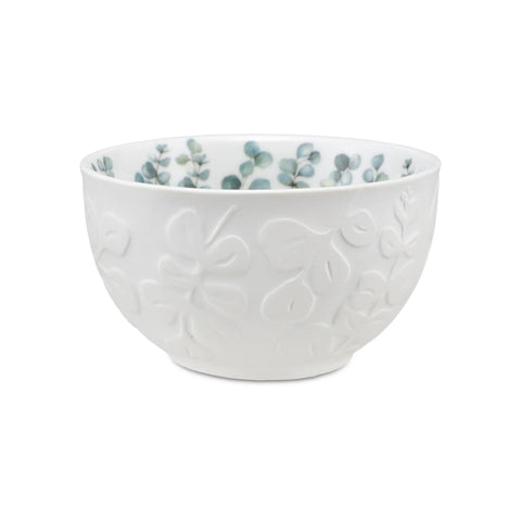 Ciotola Rilievo Sempreverde  la Porcellana bianca