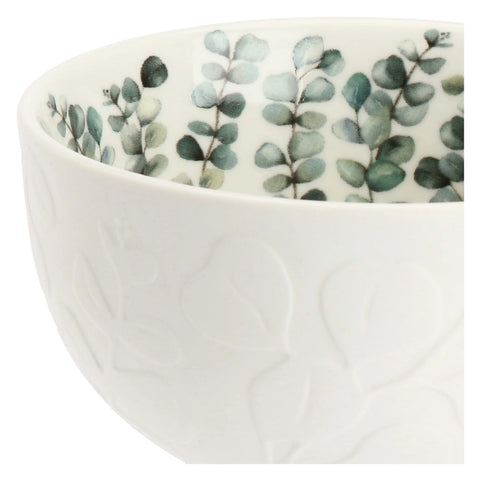 Ciotola Rilievo Sempreverde  la Porcellana bianca