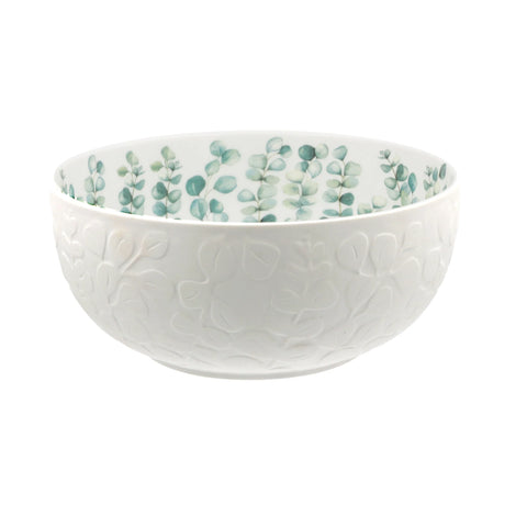 Insalatiera Rilievo Sempreverde la Porcellana bianca