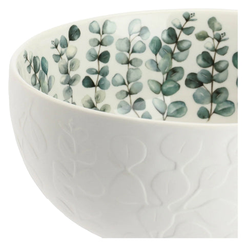Insalatiera Rilievo Sempreverde la Porcellana bianca