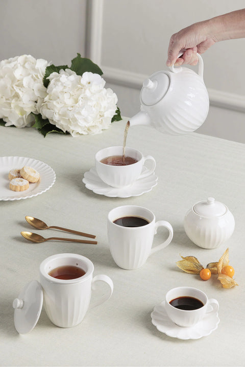 Set da 6  Bellavista Tazza Caffè con piattino La porcellana bianca