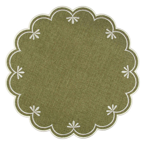 Sottopiatto Palme Set da 6  Botanio Tessuto Ø40 Cm La porcellana bianca