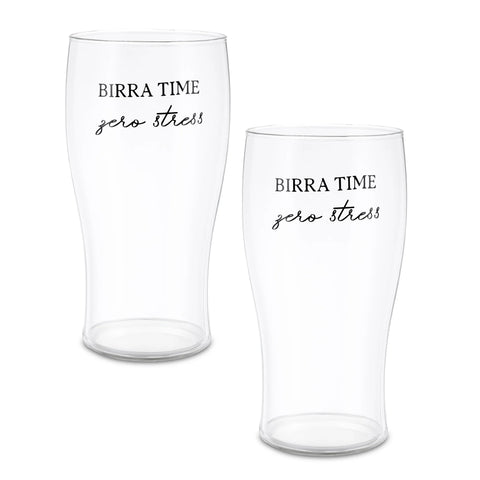 Bicchieri birra I Garbati Set 2  Vetro 500 ml La Porcellana Bianca