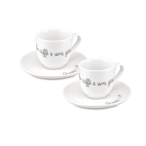 Set 2 Tazzine Caffè Gli Onesti La Porcellana bianca