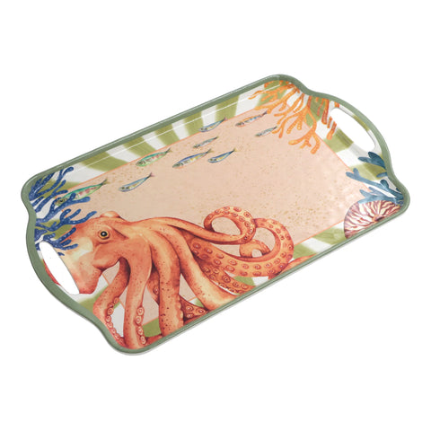 Vassoio manici- Melamina, 49x29,5xH3 cm Rose e Tulipani
