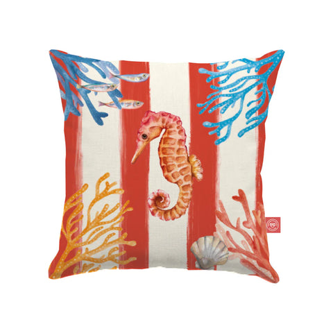Cuscino 45X45 Rosso - Tessuto, 45x45 cm Rose e Tulipani