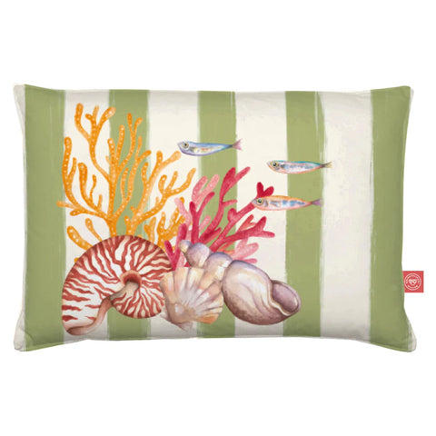 Cuscino 40X60 Verde - Tessuto, 40x60 cm Rose e Tuipani