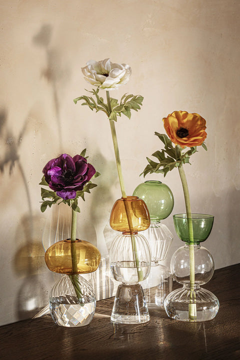 Vaso Monofiore M Ambra, Versavice  Vetro Borosilicato RITUALI DOMESTICI