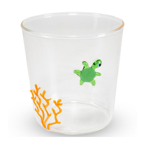 Bicchiere 250ml Vetro Decoro Tartaruga WD