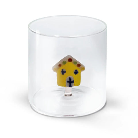 WD Lifestyle  Bicchiere Natalizio in Vetro Borosilicato CASETTA 250 ml
