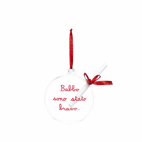 Pallina Babbo sono stato bravo - 12 cm simple day
