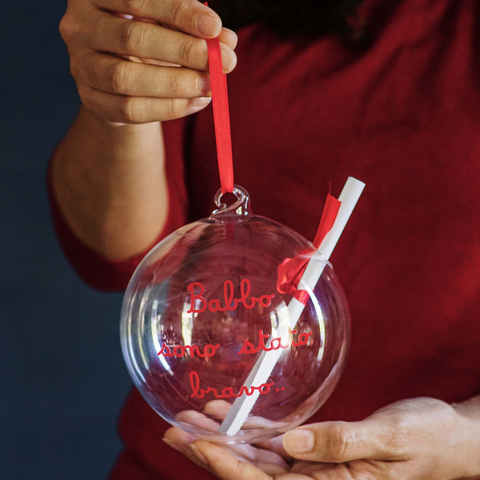 Pallina Babbo sono stato bravo - 12 cm simple day