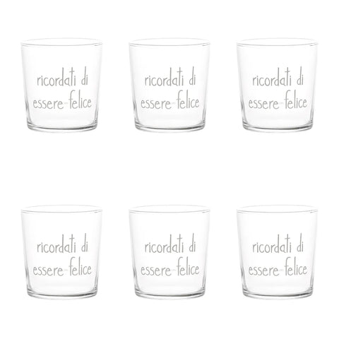 Bicchiere acqua Ricordati di essere felice simple day