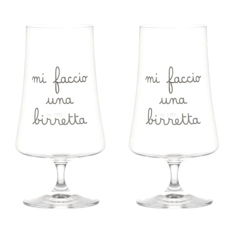 Set 2 Bicchieri birra Mi faccio una birretta - 55cl da Simple Day