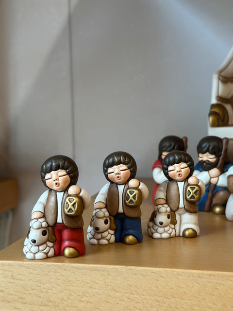 Bimbo con lanterna in ceramica BIANCO