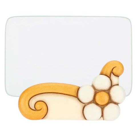 Portafoto in ceramica e vetro Eolia con margherita, medio