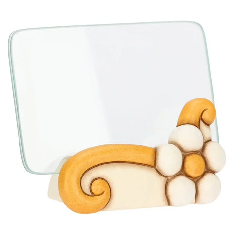 Portafoto in ceramica e vetro Eolia con margherita, medio