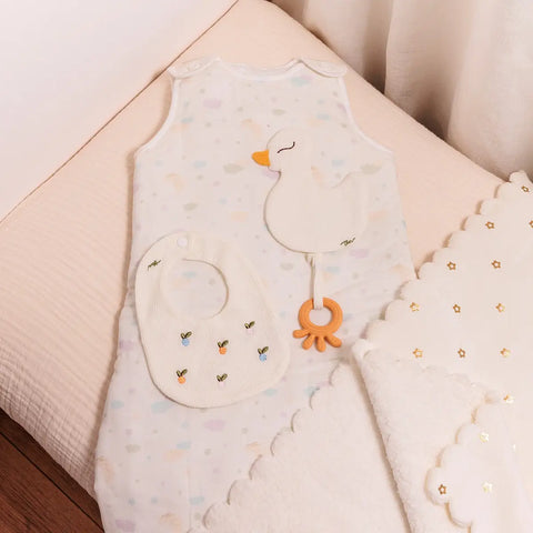 Set in waffle bavaglino e doudou con accessorio dentizione