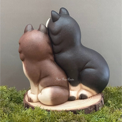 Coppia husky Polo e Alaska in ceramica