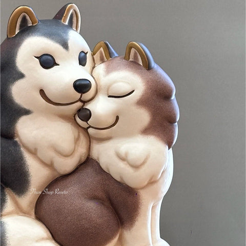 Coppia husky Polo e Alaska in ceramica