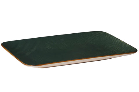 Piatto Rettangolare in Gres verde Mediterraneo novità home