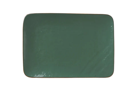 Piatto Rettangolare in Gres verde Mediterraneo novità home