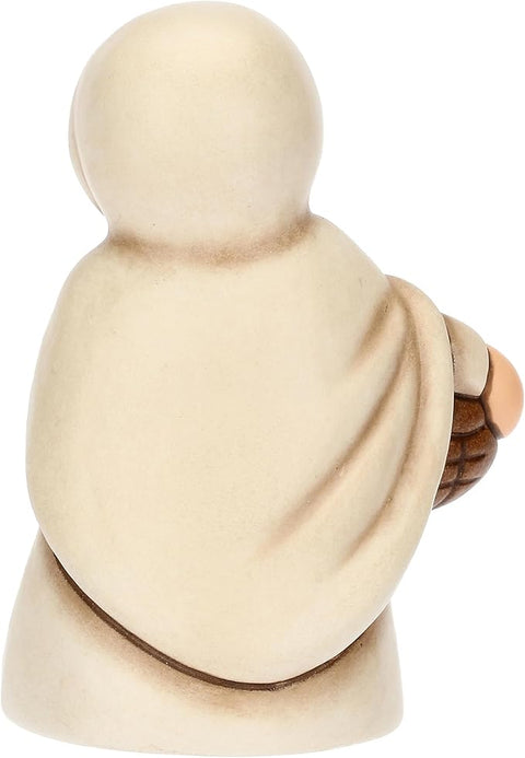 Donna con cesto di uova in ceramica BIANCO