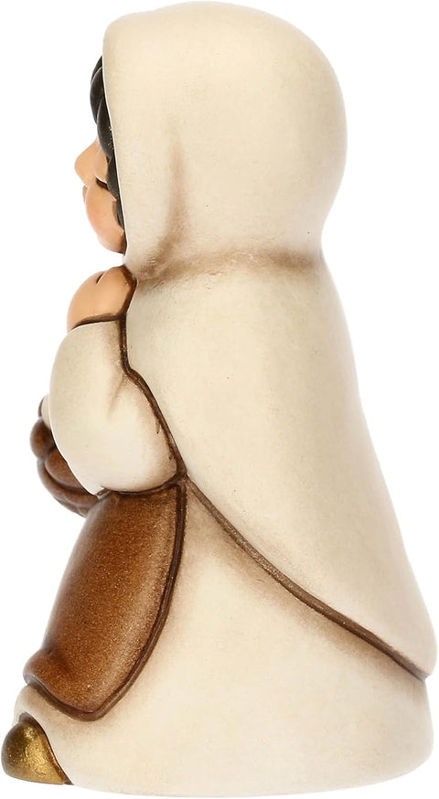 Donna con cesto di uova in ceramica BIANCO