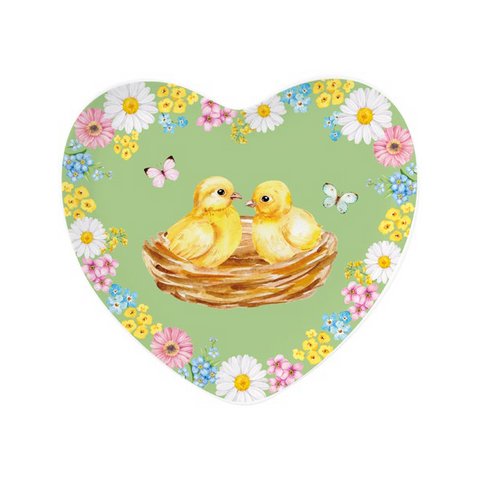 Piattino Cuore verde  20x19cm Easylife Egg Hunt