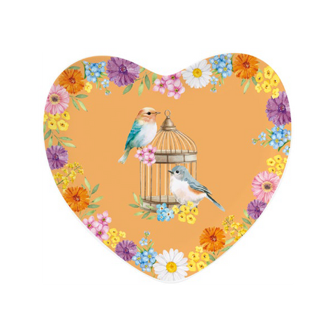 Piattino Cuore Arancio  20x19cm Easylife Egg Hunt
