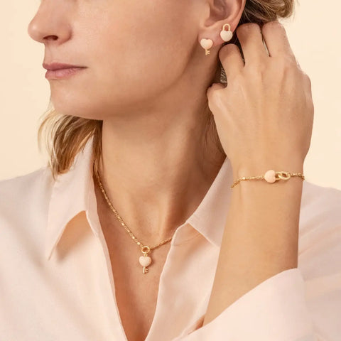 Orecchini pin cuore con chiave e lucchetto Thun